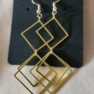 Edgy Statement Gold Dangle Earrings